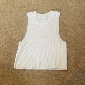white rubber high neck aerie tank